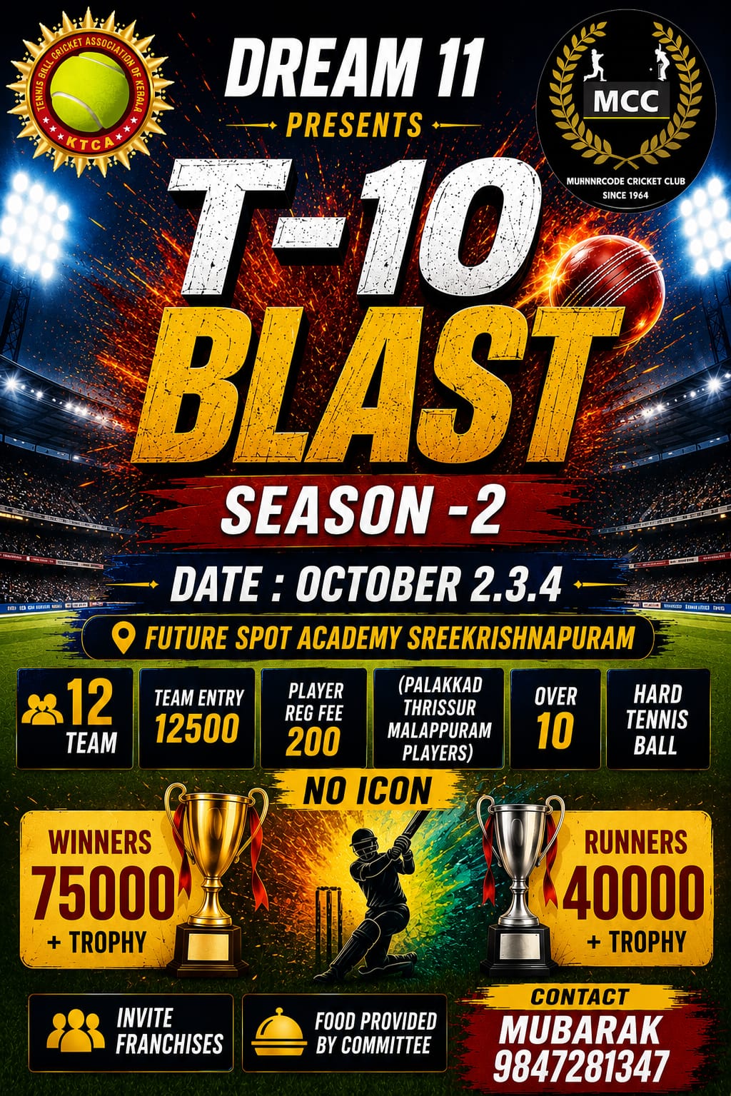 OTTAPALAM T20 LEAGUE poster